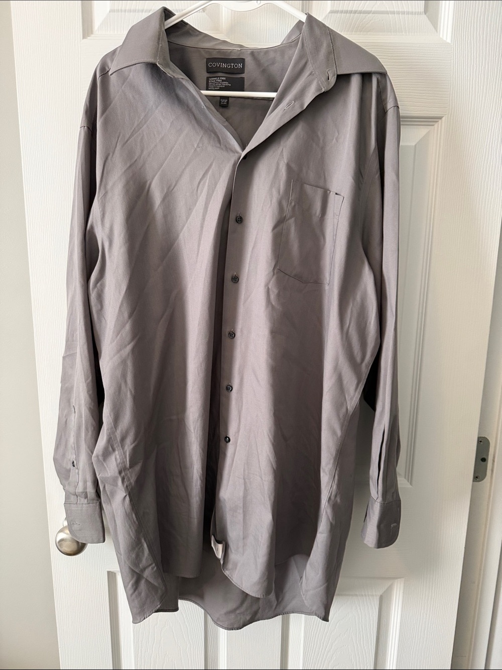 Covington Men's Button-Front Dress Shirt — Gray